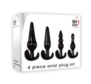 4 Piece Anal Plug Kit - Black