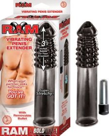 Ram Vibrating Penis Extender (Color: Smoke)